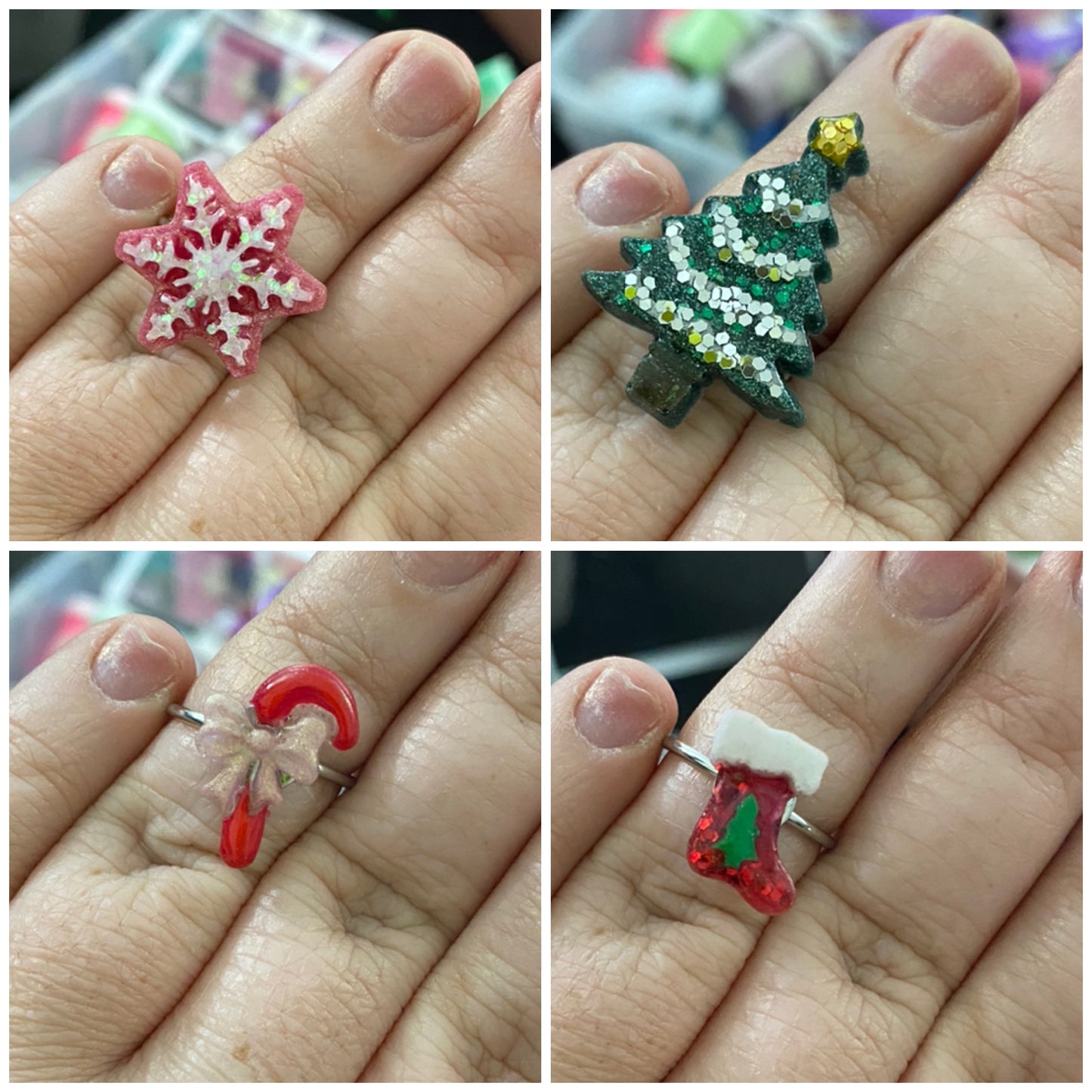 Holiday Handmade Resin Rings