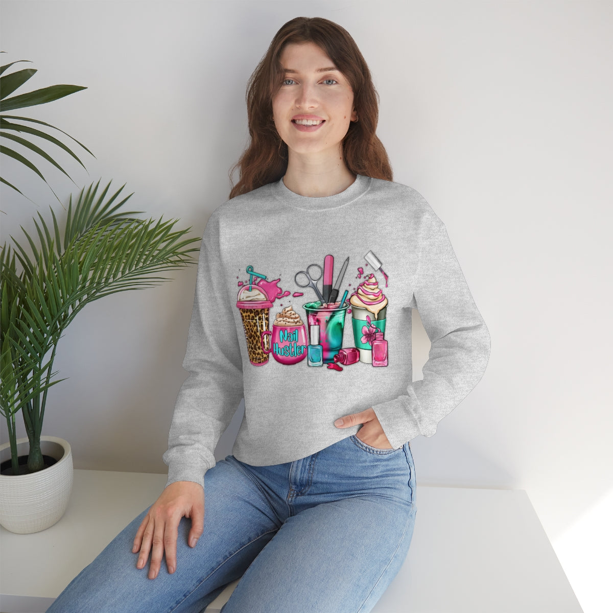 Nail Hustler(Unisex Heavy Blend™ Crewneck Sweatshirt)